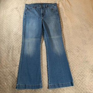 Gap Womens 16 Denim Jeans Blue Flare High Rise Medium Wash Stretch